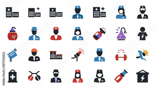 Collection of Medical Icons and Symbols.