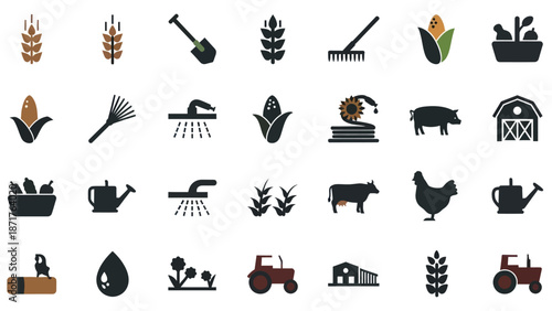 Collection of Farming and Agriculture Icons.