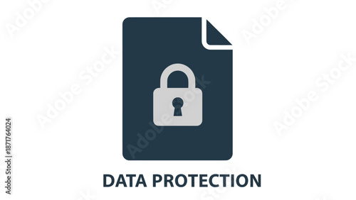 Data Protection Icon with Lock Symbol.