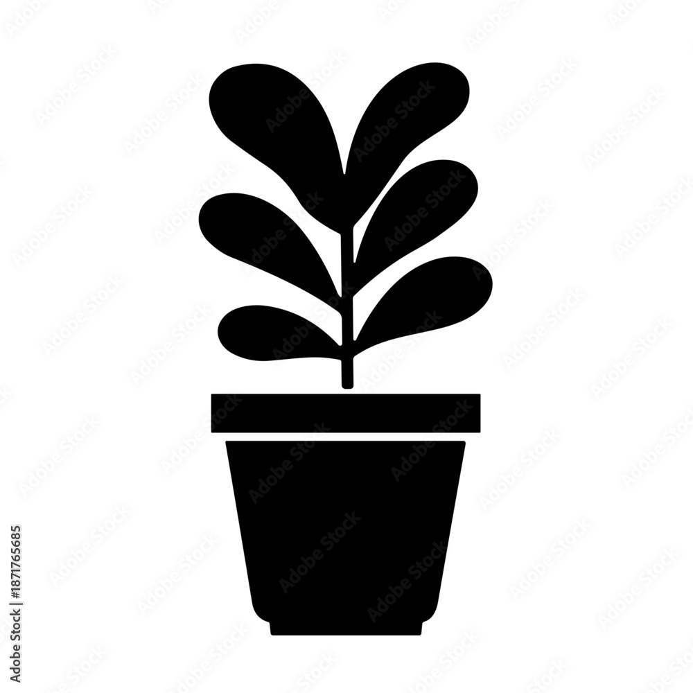 Obraz premium illustration green plant philodendron in pot vector