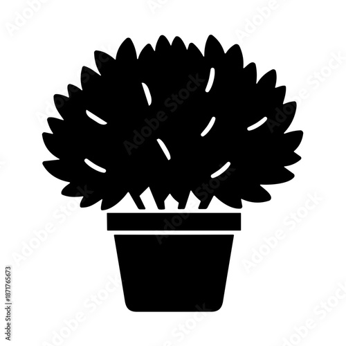 illustration ornamental plants in pots vector