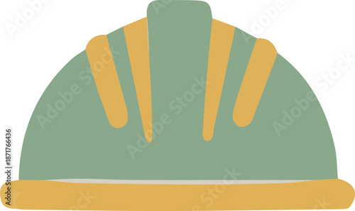 Illustration of a Green Construction Worker Helmet