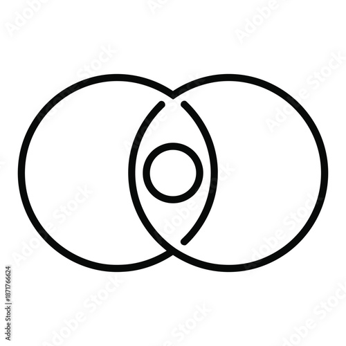 Overlap Connection Relationship Diagram Icon