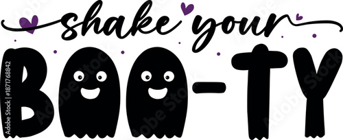 Cartoon Ghosts with Funny Faces and Text