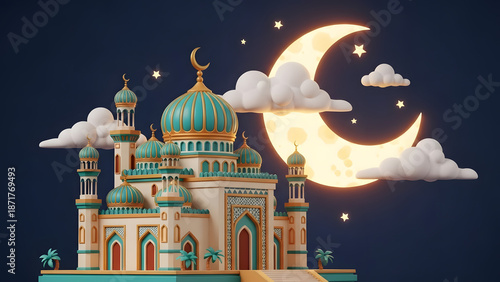 Cheerful 3D Illustration of Happy Easter Monday Celebration with Festive Decorations and Pastel Eggs on Green Grass