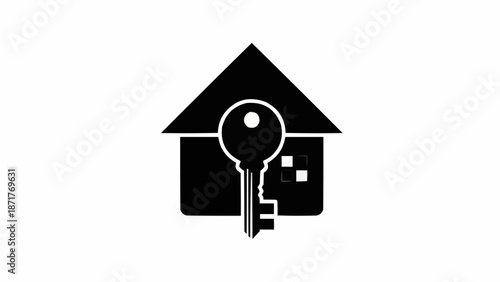 House Icon With Key Symbol.