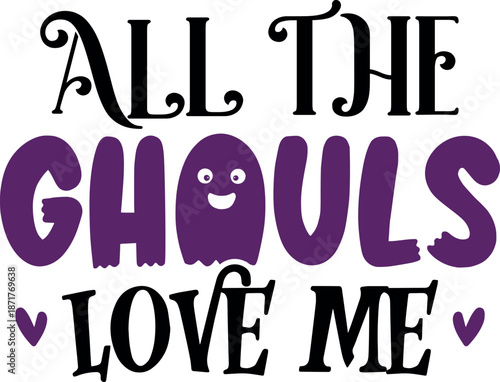 Halloween Text Graphic with Purple Lettering
