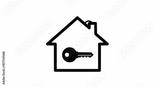 House Icon with Key Symbol.