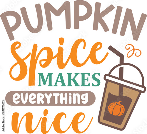 Pumpkin Spice Coffee Drink Illustration Design