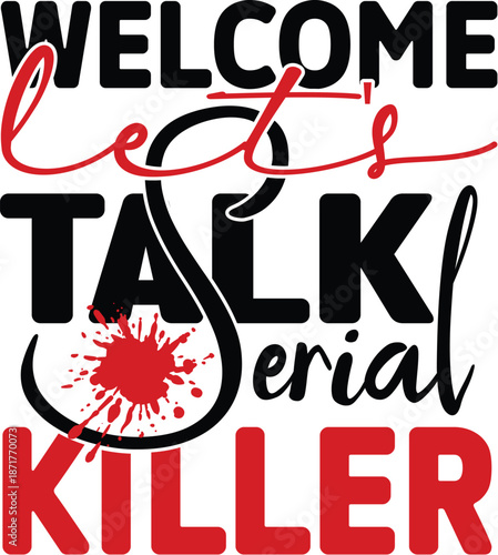 Serial Killer Typography Graphic Design Element