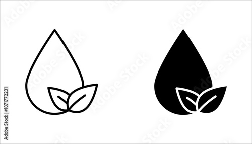 Organic cosmetic line icons set. Organic skin care components or labels. vector illustration on white background