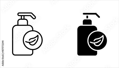 Organic cosmetic line icons set. Organic skin care components or labels. vector illustration on white background