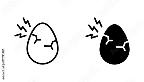 Hatching egg to cook food icon set, vector illustration on white background