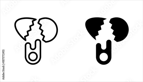 Hatching egg to cook food icon set, vector illustration on white background