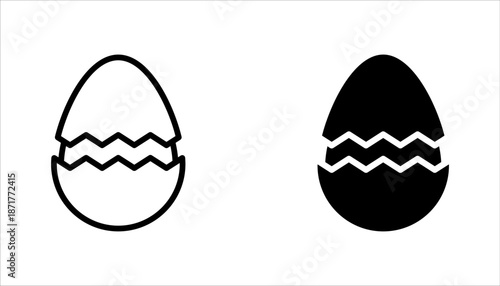 Hatching egg to cook food icon set, vector illustration on white background