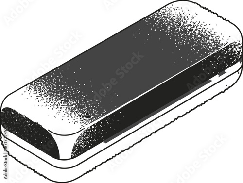 A single chalk eraser a simple illustration for school or office supplies isolated on a white background