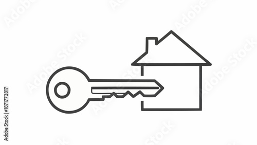 House key icon representing home ownership and real estate.