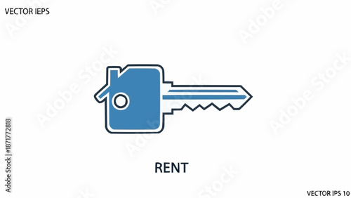 House Key Icon for Renting Property.