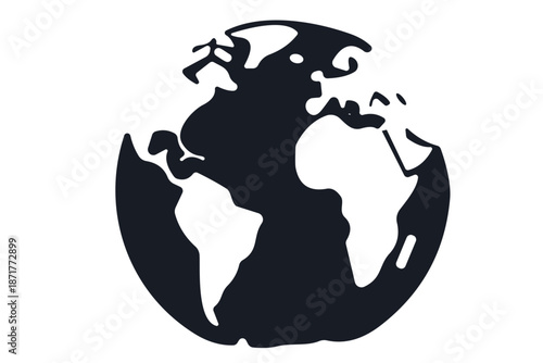 A simple yet effective depiction of the planet Earth, showcasing continents and oceans, perfect for global themes and connectivity