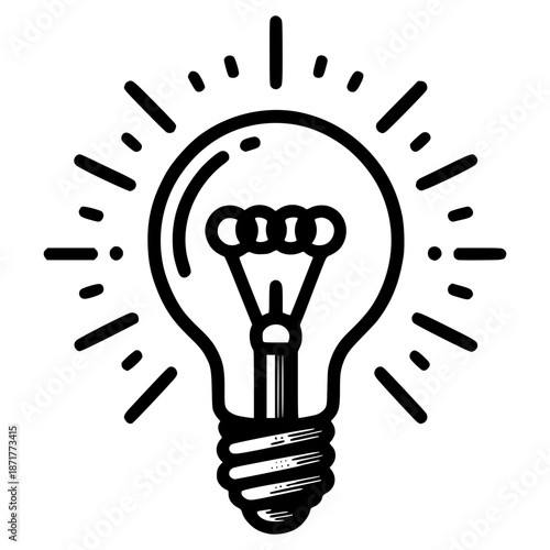 Illumination Emblem: A simple yet potent emblem of an illuminated light bulb shines brilliantly, representing innovation, thought, and discovery.