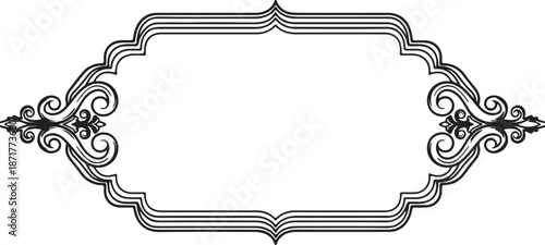 Ornate black decorative frame with swirling filigree