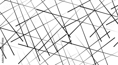 Random chaotic lines abstract geometric patterns of modern design. Random geometric line pattern on a transparent background.