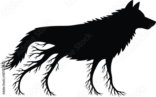 Silhouette of a wolf