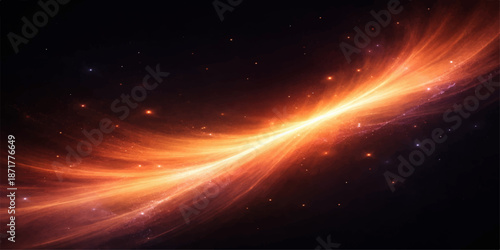 Abstract cosmic background with glowing stars, nebula, and galaxy light