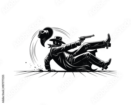 Cowboy drawing revolver, Cowboy in long coat, Cowboy hand gun, Cowboy gun Shooting, mounted cowboy gun draw, cowboy with hat, cowboy gun draw with smoke, desert cowboy, cowboy’s long duster coat fly