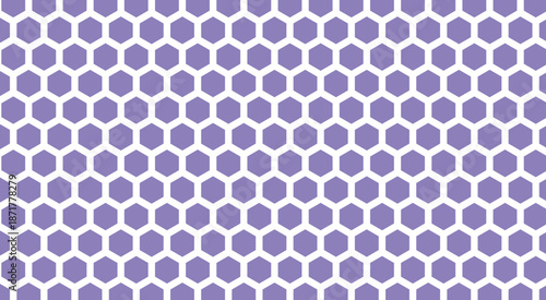 Abstract cube hexagon shape background. Raster abstract seamless geometric pattern. Subtle purple minimalist design with hexagon linear grid, honeycomb texture.