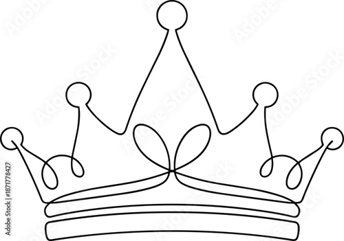 Royal crown silhouette, black vector, elegant line art, decorative emblem, monarchy symbol, regal design, white background, graphic illustration