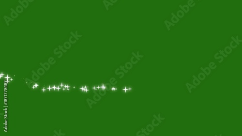 Glittering star effect, magical starlight on green background