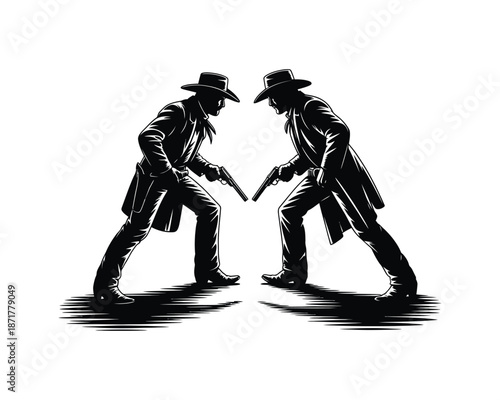 Cowboy drawing revolver, Cowboy in long coat, Cowboy hand gun, Cowboy gun Shooting, mounted cowboy gun draw, cowboy with hat, cowboy gun draw with smoke, desert cowboy, cowboy’s long duster coat fly