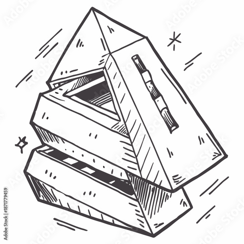 Intriguing Geometric Design Featuring Stylized Three Dimensional Shapes intriguing geometric design featuring stylized three