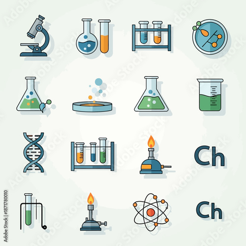 Laboratory equipment and science tools.