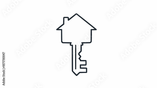 House Key Icon Represents Home Ownership and Real Estate.