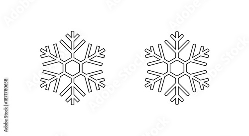 Snowflake, snow flakes outline icon. Winter season, ice weather symbol