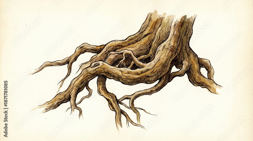 Fototapeta premium tree roots isolated