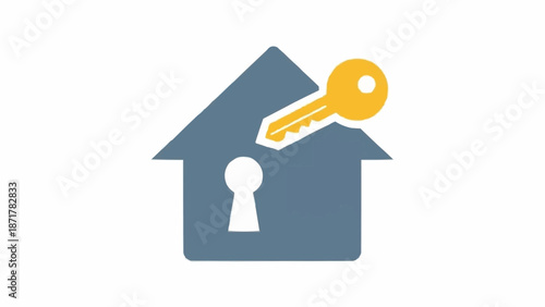House key icon symbolizing home ownership and security.