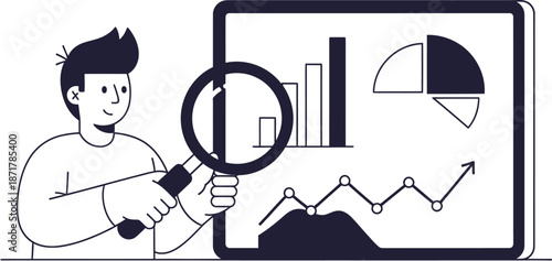 Focused individual conducting thorough data analysis on financial reports and market trends to optimize business strategy and market insights for better outcomes