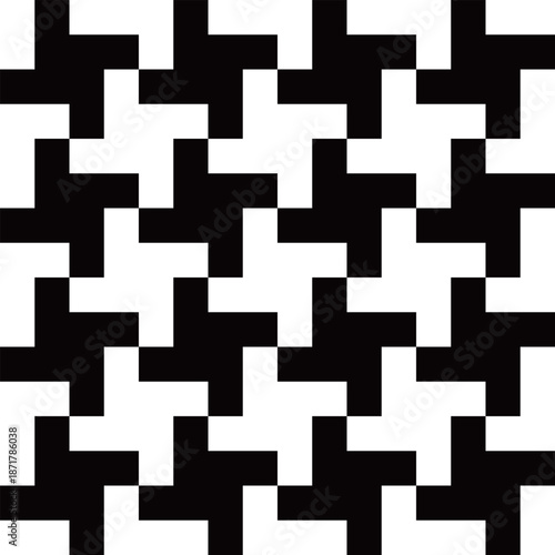 モノクロのウィンドーミル織物パターンイラスト　16　正方形　Web　Adobe Illustrator Artwork