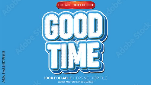 3d text effect good time theme