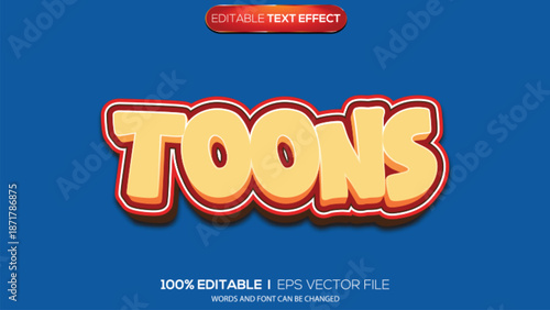 3d text effect toons theme