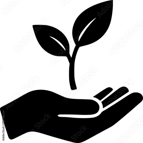 Nurturing Growth: A symbol of environmental responsibility and the blossoming of new life, showing a nurturing hand cradling a delicate seedling.