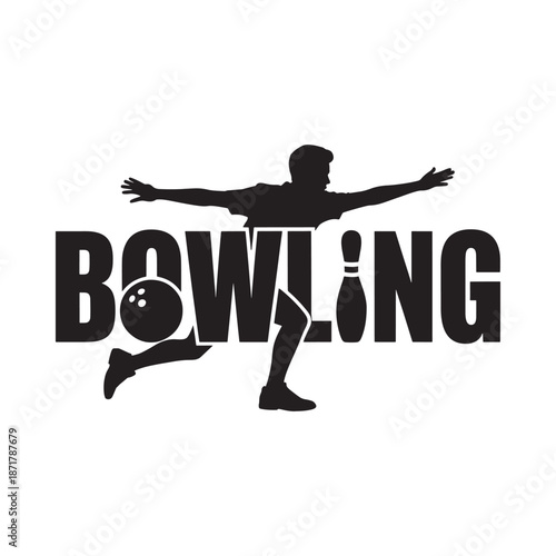 A silhouette of a bowler preparing to release a bowling ball