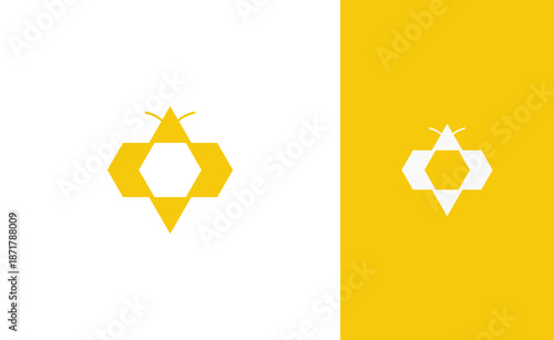 Abstract Honeycomb Bee Logo Symbol