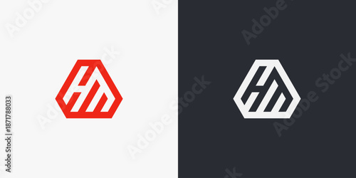 Modern Letter HM Triangular Logo