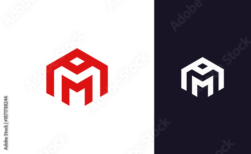 Modern A M House Logo Design Concept