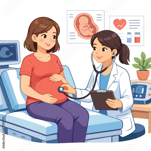 Prenatal Checkup Illustration