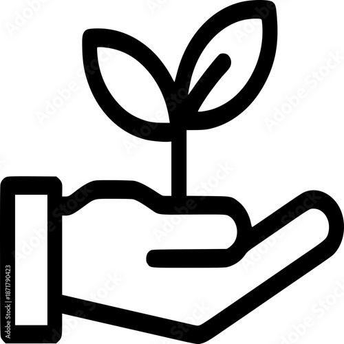 Nurturing New Beginnings: A single hand cradles a nascent sprout, a potent symbol of growth, care, and the nurturing power of human touch, representing themes of conservation, responsibility.